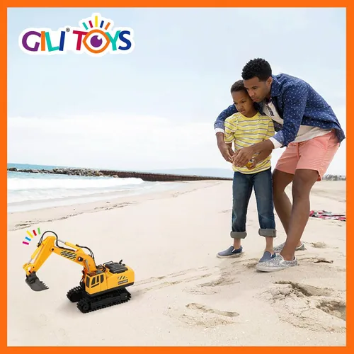Miniatura 7 de RC Toys Construction Excavator Car: regalo de cumpleaños para niños y niñas de 4, 5, 6, 7, 8, 9 años o más, juego de vehículos de arena para niños