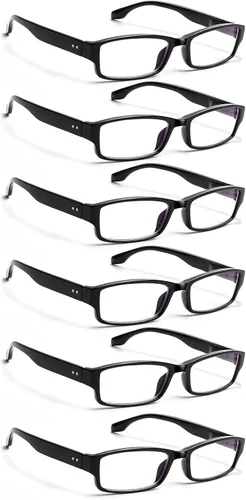 NORPERWIS Paquete de 6 Gafas de Lectura para Mujeres y Hombres, Lectores de Luz Azul, Anteojos de Computadora Antirreflejos con Bisagra de Resorte