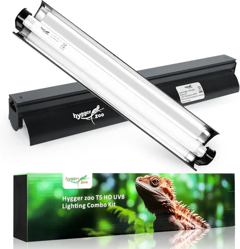 T5 Kit Combinado de Lámpara para Reptiles Lámpara de 8W Capucha para Terrario de Reptiles Bombilla de Luz UVB 10.0 Tubo Fluorescente Ideal para