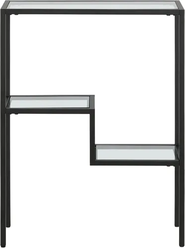 Miniatura 6 de Henn&Hart Mesa rectangular de vidrio estrecha de 22 pulgadas, mesa de entrada, mesa de sofá con estante de vidrio de dos niveles para entrada, sala