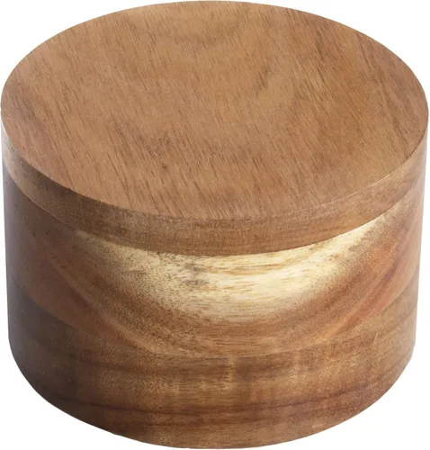 Miniatura 5 de Totally Bamboo Rock & Branch Acacia Duet - Cuenco para sal y pimienta, salero y caja de almacenamiento con dos compartimentos, tapa giratoria