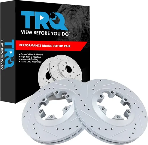 Miniatura 227 de TRQ Juego de rotores de freno de rendimiento trasero con revestimiento G premium compatible con Mazda 6 2014-2021