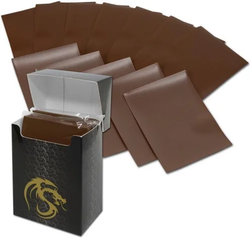 Miniatura 2 de BCW 80 Deck Guard - Mangas dobles mate - Marrón
