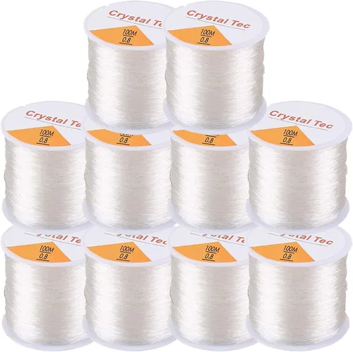 Miniatura 11 de Hilo elástico de 0.024 in para pulseras, 3 rollos de cordón elástico, cuerda elástica de cuentas de cristal para pulseras, cuentas y fabricación