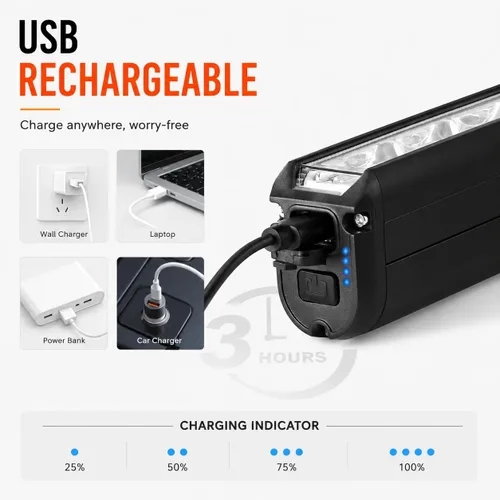 Miniatura 4 de High Lumens Super Bright Bike Light for Night Riding, USB Rechargeable Bicycle Headlight, Waterproof Bike Headlight, Waterproof Bike Headlight and