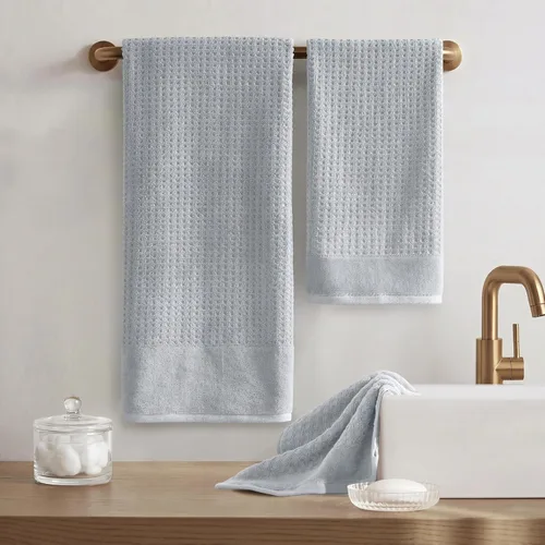 Miniatura 9 de Madison Park Spa Waffle - Juego de toallas de lujo 100 % algodón, tejido de gofre de textura premium, altamente absorbente, secado rápido, ropa