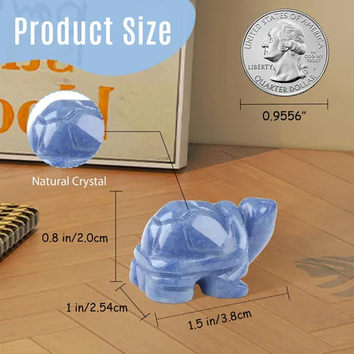 Miniatura 6 de Regalos de tortugas marinas de aventurinas azules para mujeres, estatua de tortuga, hecha a mano, cristal curativo natural, lindo océano azul