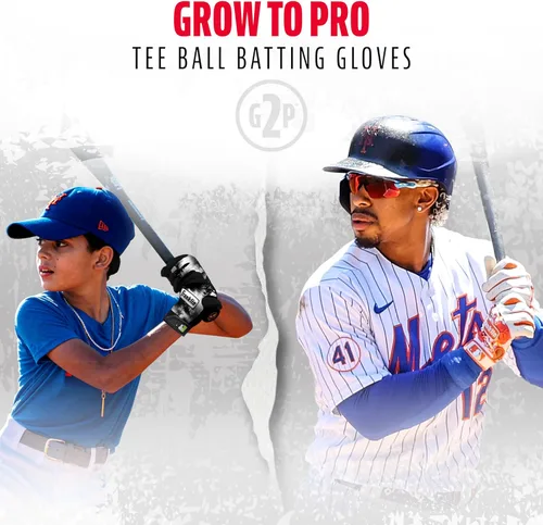 Miniatura 6 de Franklin Sports MLB - Guantes de bateo de teeball para jóvenes, flexibles y profesionales, guantes de béisbol + sóftbol para niños y niñas