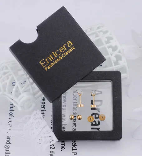 Miniatura 3 de Enticera G23 Aretes de Titanio 5A+Circonita Cúbica Aretes de Botón con Parte Trasera Plana Aretes Hipoalergénicos de Oro 14K Aretes 2-5MM