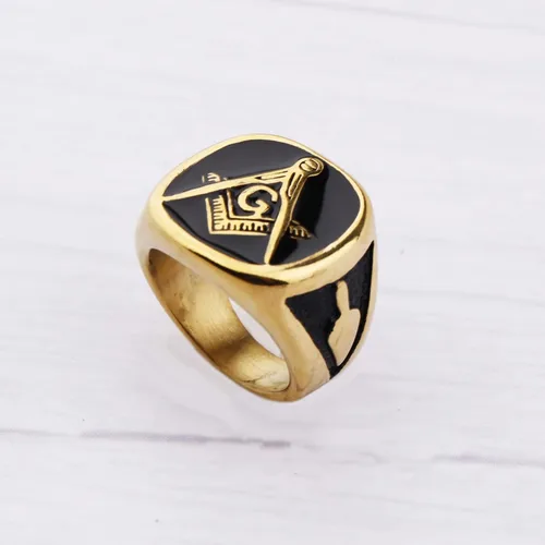 Miniatura 5 de Anillos de motociclista masónico con diseño masónico de maestro masón, joyería estilo sello masónico, joyería con sello masónico, Metal