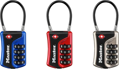 Miniatura 9 de Master Lock 4697D Establece tu propia combinación de candado de equipaje aprobado por la TSA, 1 paquete, los colores pueden variar