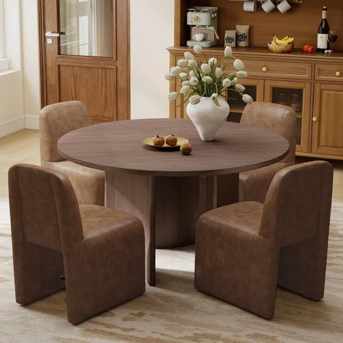 Miniatura 23 de Hyfirm Juego de 2 sillas de comedor tapizadas negras, sillas escandinavas Parsons sin brazos de tela Boucle con cojín de asiento de felpa