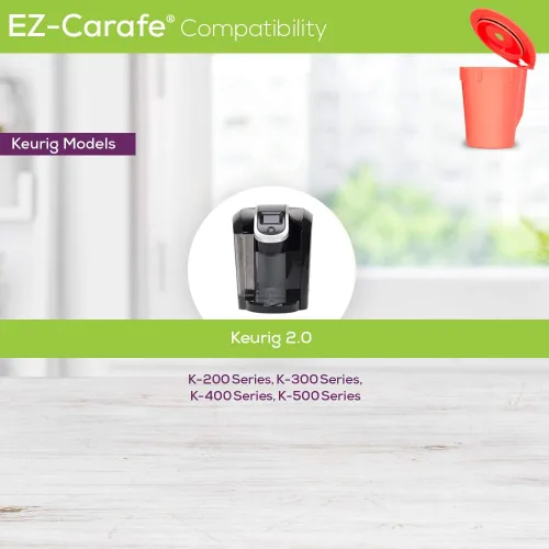 Miniatura 5 de PERFECT POD EZ-Carafe K-Carafe - Cápsula reutilizable para cafeteras Keurig 2.0 (K200, K250, K350, K450, K500, K550, K575) y K 2.0, ecológica, sin
