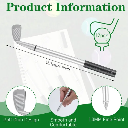 Miniatura 2 de Abeillo 12 bolígrafos de golf, bolígrafos de golf, divertidos bolígrafos de golf para club, tinta de gel negra para estudiantes, oficina, regalos