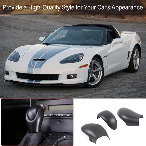 Miniatura 6 de PIUGILH Cubierta de Cabeza de Perilla de Palanca de Cambios Trim Compatible con Corvette C6 2005-2013 Accesorios Interiores, Cubierta de Cabeza