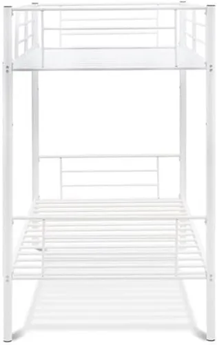 Miniatura 5 de East West Furniture DAT0WHI Danbury - Litera individual – Dos camas de metal separadas y escalera con tres escalones y barandillas – Litera