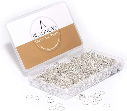 Miniatura 8 de BEADNOVA Anillos de salto de 4 mm plateados para hacer joyas Anillos abiertos para llaveros y reparación de collares (1200 piezas)