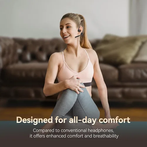 Miniatura 11 de CXK Auriculares de oreja abierta con micrófono, auriculares inalámbricos con cancelación de ruido AI, Bluetooth 5.3, auriculares Bluetooth