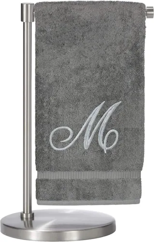 Miniatura 161 de Script R - Toalla de baño con monograma, regalo personalizado, 27 x 54 pulgadas, juego de 1 toalla bordada con texto dorado, 100% algodón turco