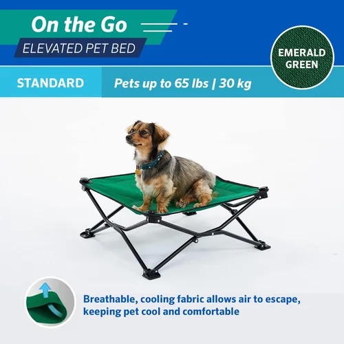 Miniatura 3 de Coolaroo On-The-Go - Cama elevada para perros plegable y portátil con tela transpirable y resistente a la humedad, bolsa de transporte incluida