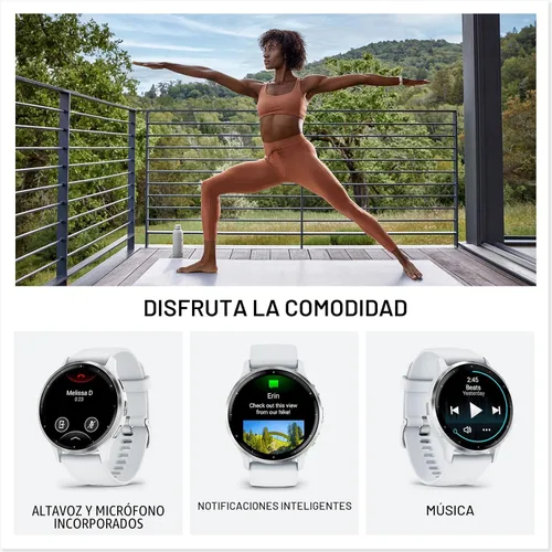 Miniatura 4 de Garmin Venu 3S (reacondicionado) Reloj inteligente con bisel de acero inoxidable dorado suave de 1.2 pulgadas, pantalla táctil AMOLED con caja rosa