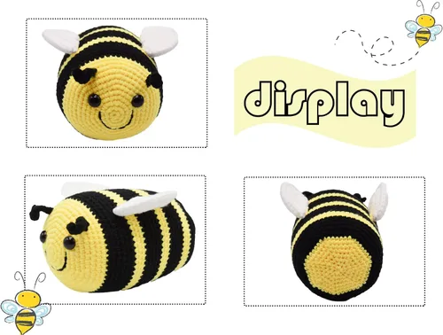 Miniatura 2 de BABOLI Adorable abejorro de peluche de abejorro mullido con hilo suave de alta calidad, apoyo emocional, juguete de abeja, opción súper maravillosa