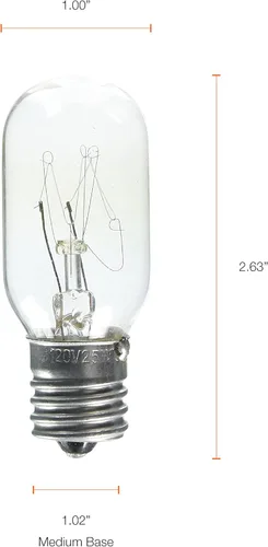 Miniatura 3 de Sylvania - Bombilla incandescente T8 de 25 vatios para electrodomésticos, bombilla incandescente para refrigerador y microondas, base intermedia E17