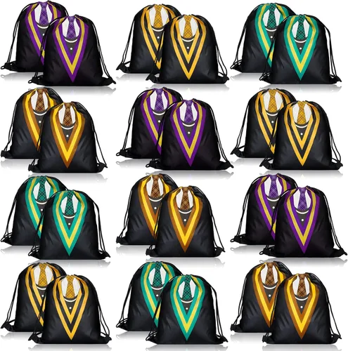 Saintrygo 24 bolsas de regalo de mago mágico para fiestas escolares, con temática mágica, mochila con cordón, mochila de regalo de mago, suministros