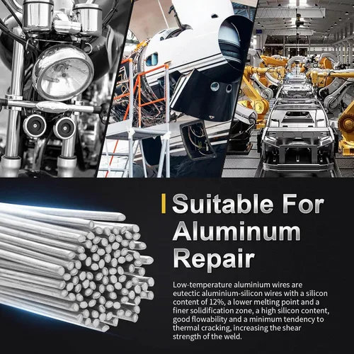 Miniatura 5 de Varilla de soldadura de aluminio de 100 varillas con fundente 1/13, reparación de aluminio, solución simple de aluminio para soldadura fuerte