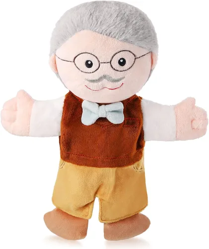 Miniatura 14 de 1 pieza de marionetas de mano familiares de 12 pulgadas, abuelos, mamá y papá, hermano y hermana, marionetas de mano de peluche para niños, juguetes