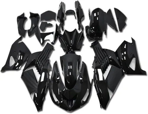 Carenado negro brillante apto para Kawasaki Ninja 2006-2011 ZX14R ZZR1400 1400 ZX-14R nueva inyección ABS plásticos carrocería kit de carrocería