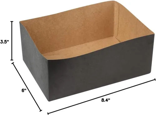 Miniatura 17 de Restaurantware Bio Tek - Bandejas de hamburguesas de 8.4 x 6 x 3.5 pulgadas, 100 bandejas de papel desechables para alimentos, bandejas de papel