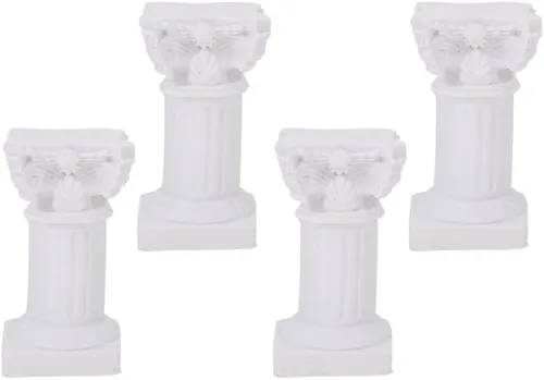 Decoración vintage para el hogar, 4 piezas de pilares romanos blancos columnas griegas, mini decoraciones de resina para decoración del hogar,