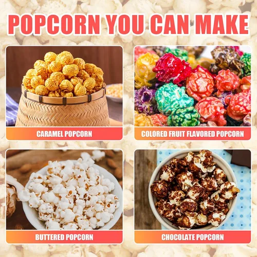 Miniatura 8 de Máquina comercial de palomitas de maíz de 16 onzas, 1440 W de acero inoxidable estilo teatro, hace 80 tazas, control de 3 interruptores, puertas