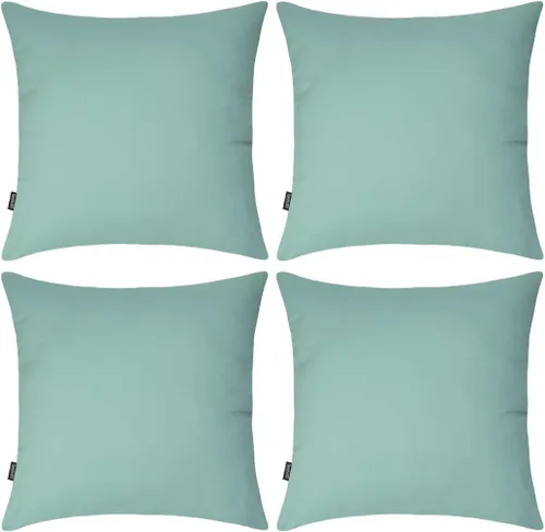 Miniatura 15 de Coddsmz Paquete de 4 fundas decorativas de 100% algodón para cojín cuadrado, funda de almohada de color liso para bricolaje, para sofá y dormitorio