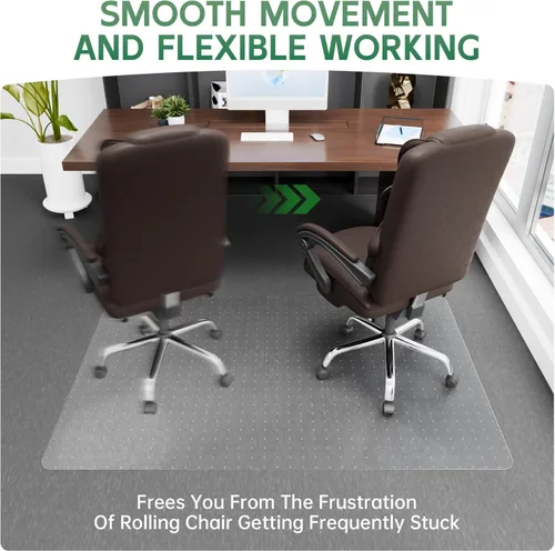 Miniatura 5 de Tapete para silla de oficina para alfombra, tapete grueso transparente para silla de escritorio para alfombras, tapetes de plástico para sillas