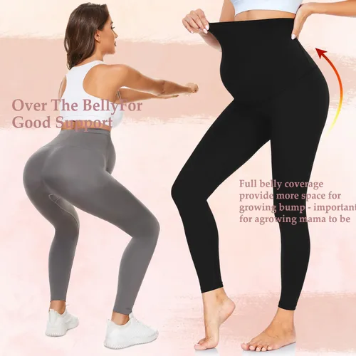 Miniatura 4 de lilisilk Leggings de maternidad sobre el vientre, pantalones de yoga de maternidad de cintura alta para mujer, leggings de embarazo para mujer