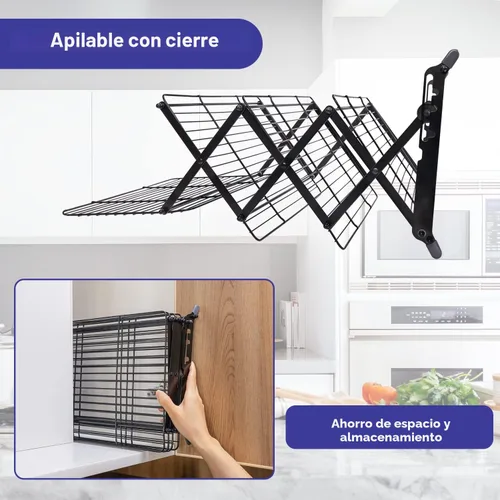 Miniatura 5 de Geesta Estante de enfriamiento plegable mejorado de 2/3/4 niveles con diseño ajustable de 3 ajustes, apilable para cocinar y hornear estantes