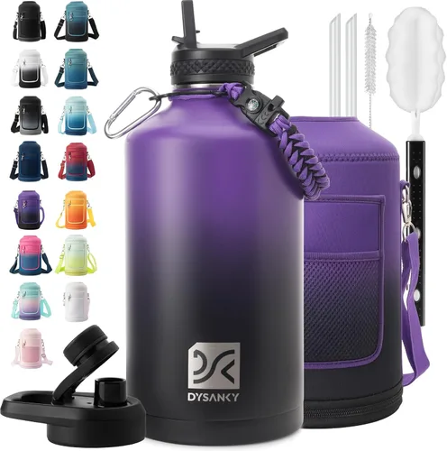 Miniatura 57 de DYSANKY Botella de agua aislada de 32 onzas, metal al vacío de acero inoxidable grueso, jarra de agua deportiva portátil para gimnasio y senderismo