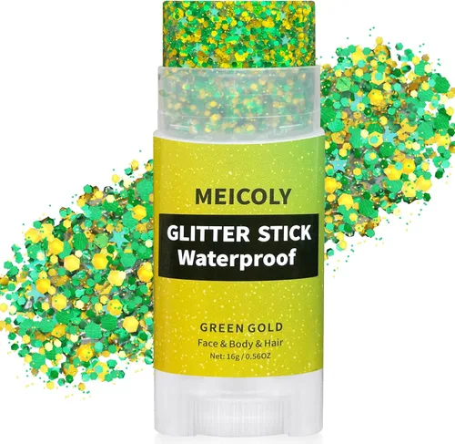 Miniatura 28 de MEICOLY Barra de purpurina corporal de Mardi Gras, barra de purpurina para el cabello para mujeres y niños, accesorios de atuendo de Mardi Gras