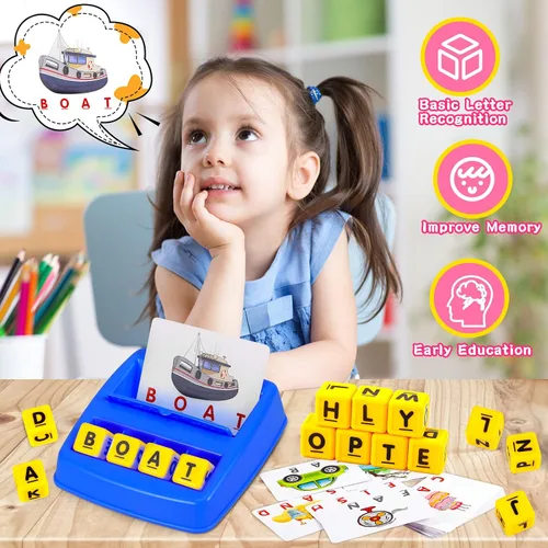 Miniatura 3 de Juego de emparejar letras, ortografía de palabras y mejora la memoria, juguete educativo de aprendizaje temprano para niños de preescolar y jardín