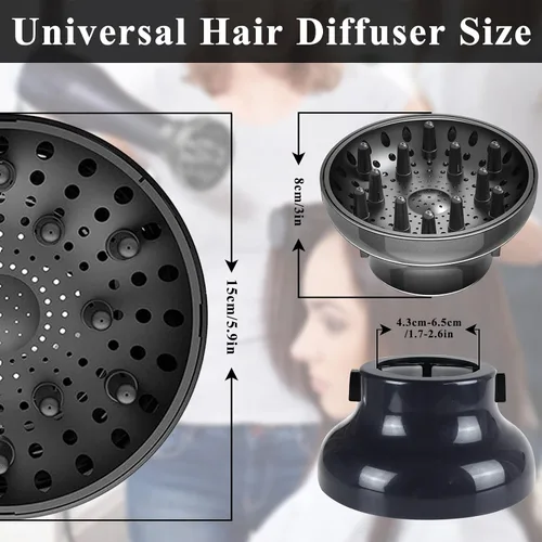 Miniatura 3 de Accesorio Difusor de Secador de Pelo Universal Ajustable Profesional Herramienta de Salón para Cabello Rizado Se Ajusta a la Mayoría de Secadores