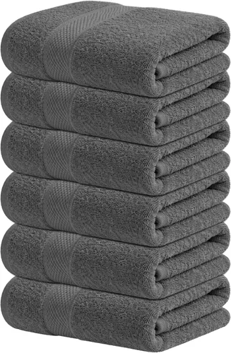 Miniatura 35 de Infinitee Xclusives Toallas de lujo para la ducha [13 x 13] – 100% algodón [paquete de 12], toallas faciales suaves y absorbentes para baño, Gris