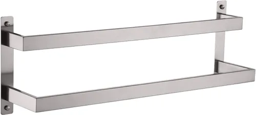 Miniatura 11 de KOKOSIRI Barras para Toallas de Baño de 2 Niveles Tipo Escalera Rieles para Toallas de 24 Pulgadas Soportes para Toallas Montados en Pared Estantes
