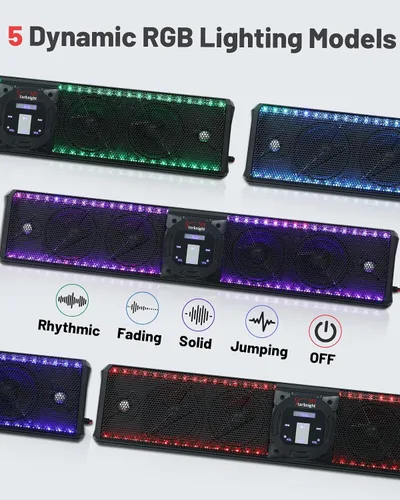 Miniatura 3 de StarknightMT Barra de sonido UTV de 26 pulgadas, TWS, altavoz Bluetooth, barra de sonido para carrito de golf, barra de sonido SxS impermeable