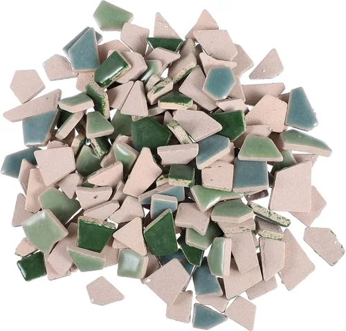 Miniatura 10 de EXCEART Azulejos de mosaico de cerámica rotos de 7.05 oz, piezas de mosaico de cerámica, piezas de azulejos de cerámica, azulejos esmaltados