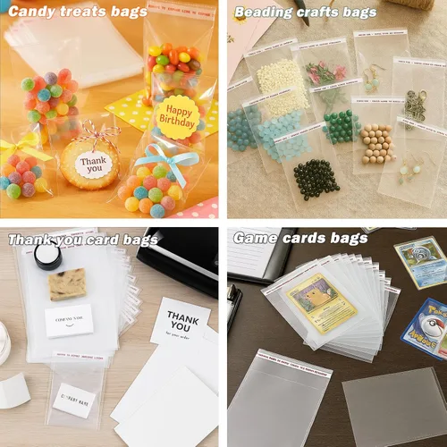 Miniatura 5 de Circloophs Bolsas pequeñas de celofán transparente resellables de 4 x 6 pulgadas, 1000 bolsas autosellantes para productos de embalaje, bolsa