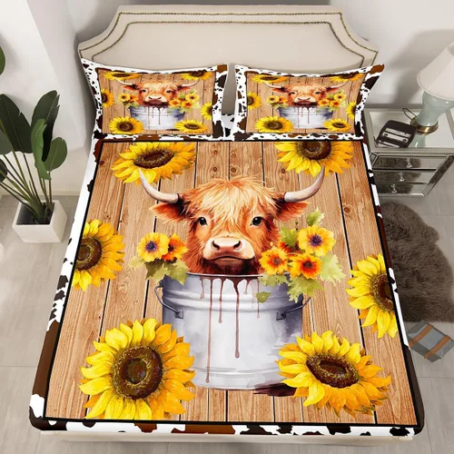 Miniatura 8 de Manfei Sábana bajera ajustable de flor de loto morado, tamaño individual, juego de ropa de cama bohemio de libélula de 2 piezas para niños, niñas