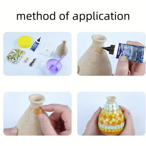 Miniatura 3 de OOTDATR - Pegamento para mosaico, paquete de 2 adhesivos impermeables de 2.1 onzas líquidas para manualidades – No tóxico, secado transparente, sin