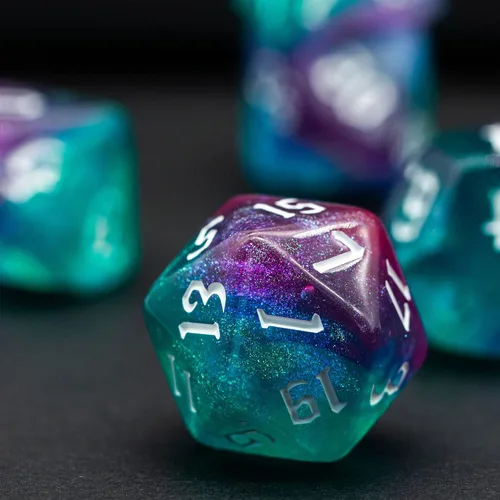 Miniatura 5 de 5 juegos de dados DND, juego de dados poliédricos (35 piezas) con bolsa de troquel de cuero, juego de troqueles D&D para juegos de mesa RPG